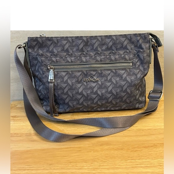 Kipling Handbags - Kipling Hobo Gray Geometric Shoulder Bag